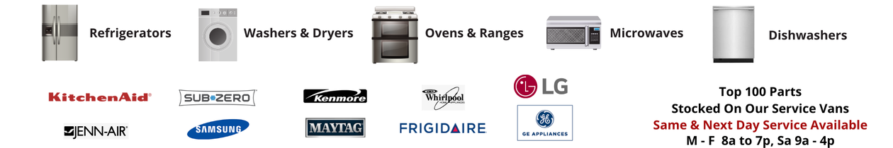 appliance brand logos & types with business hours