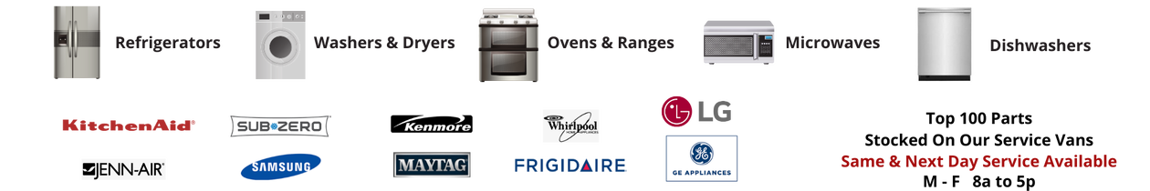 appliance brand logos & types with business hours